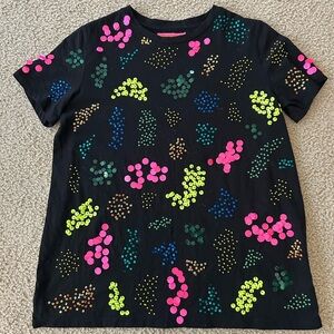 Vilagallo Lavi Beaded Black T-Shirt with Sequin Accents